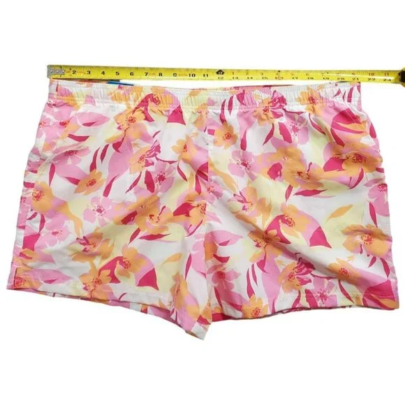 New Columbia Shorts Tropical Floral Pink Yellow Orange Womens 2X XXL Hawaiian - Picture 9 of 15